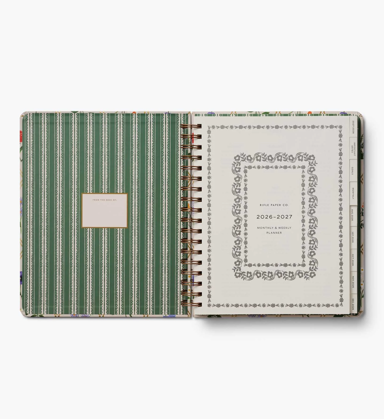 2026-2027 17-Month Academic Hardcover Spiral Planner - Garden Study - Image 3
