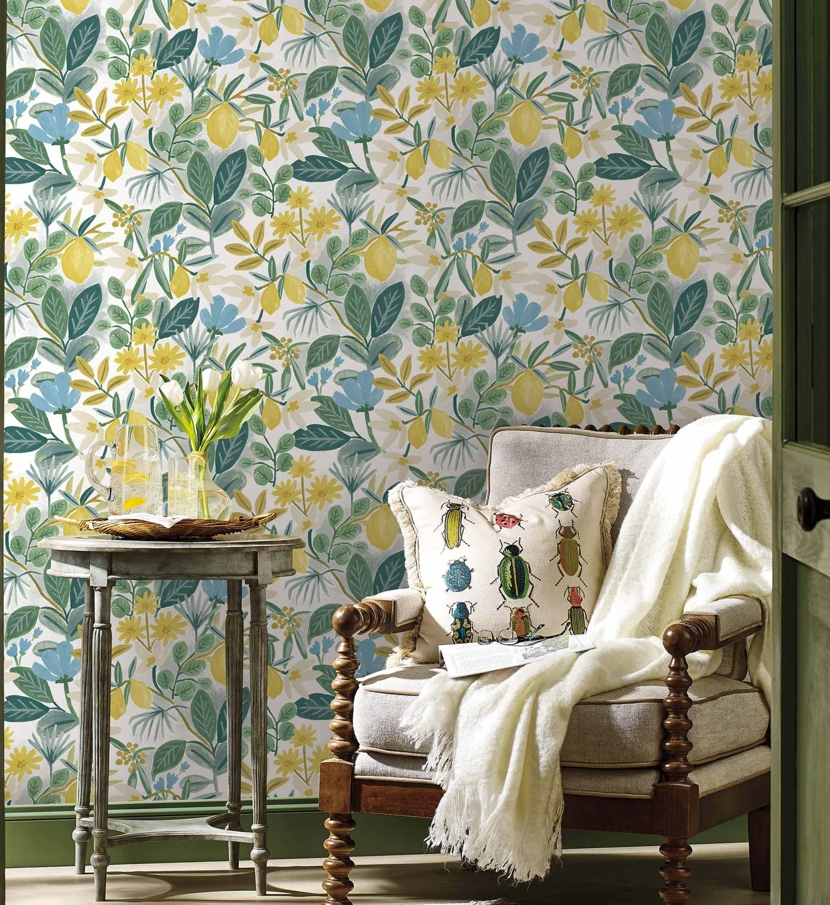 Amalfi Peel & Stick Wallpaper - Blue & Green - Image 2