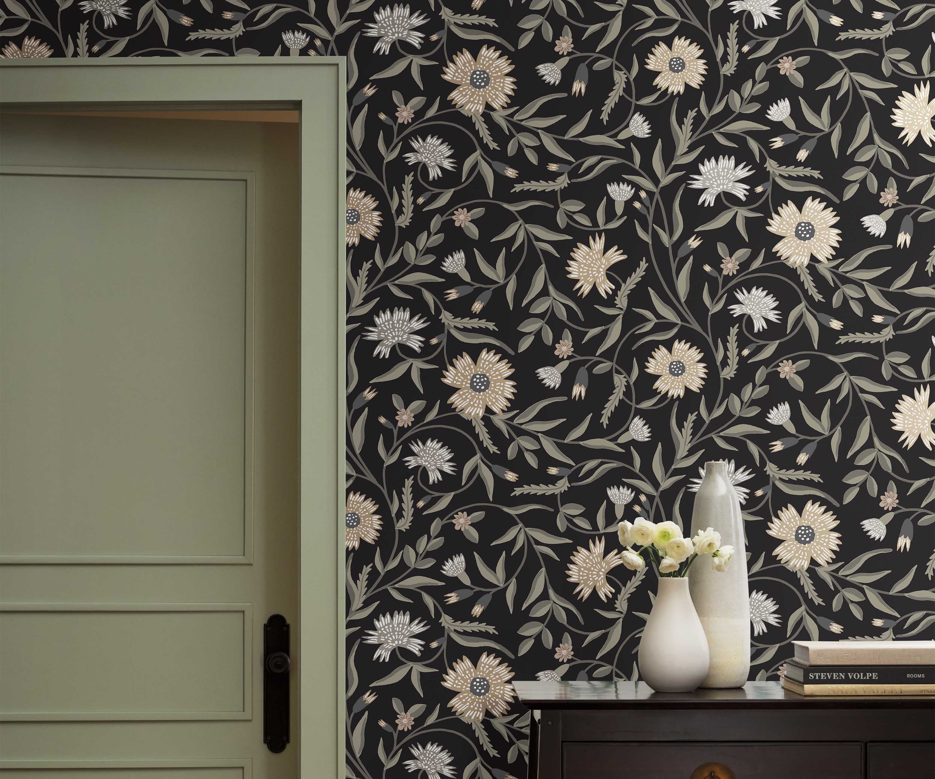 Aster Wallpaper Sample - Black - Image 3