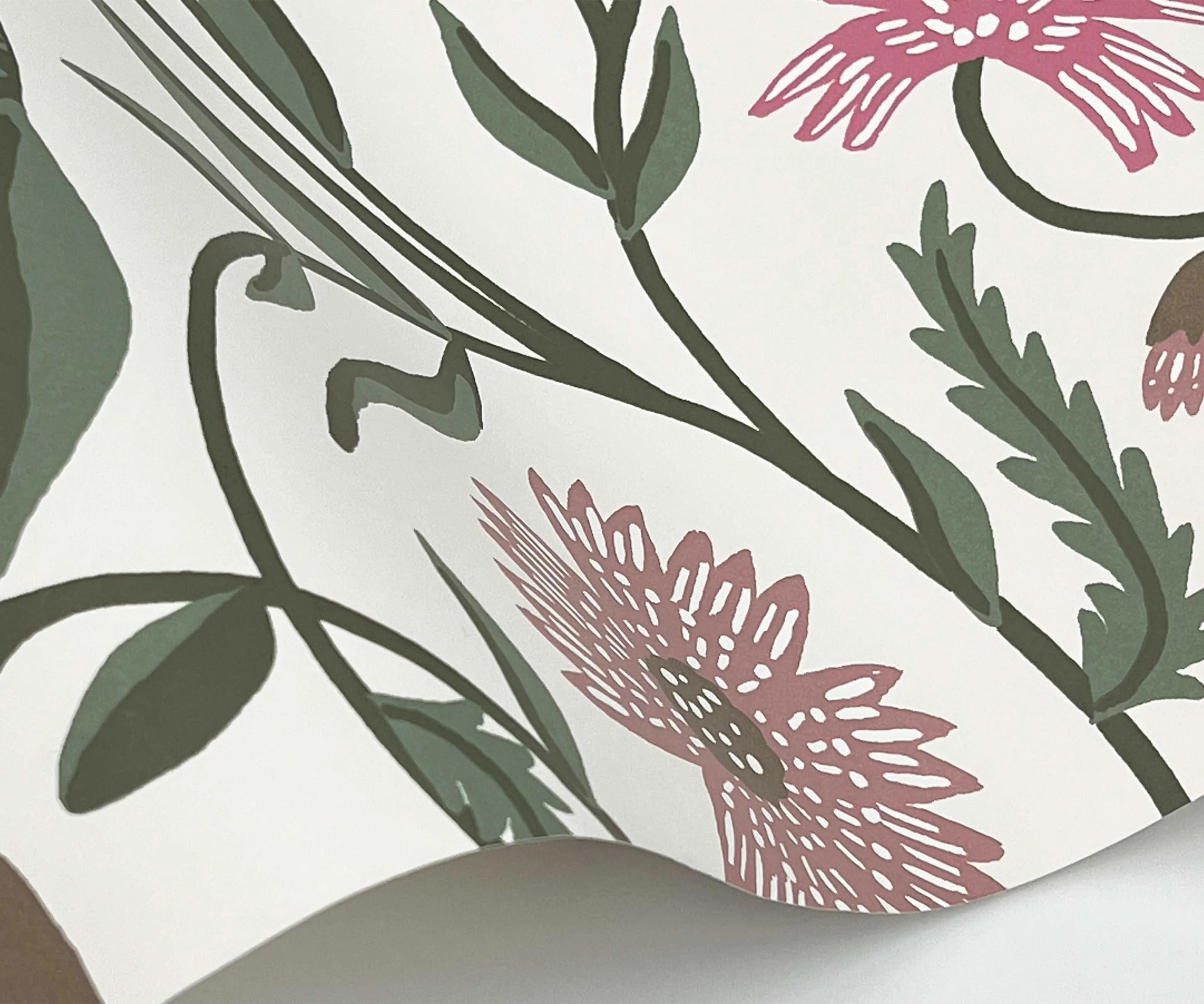 Aster Wallpaper Sample - Linen & Rose - Image 2