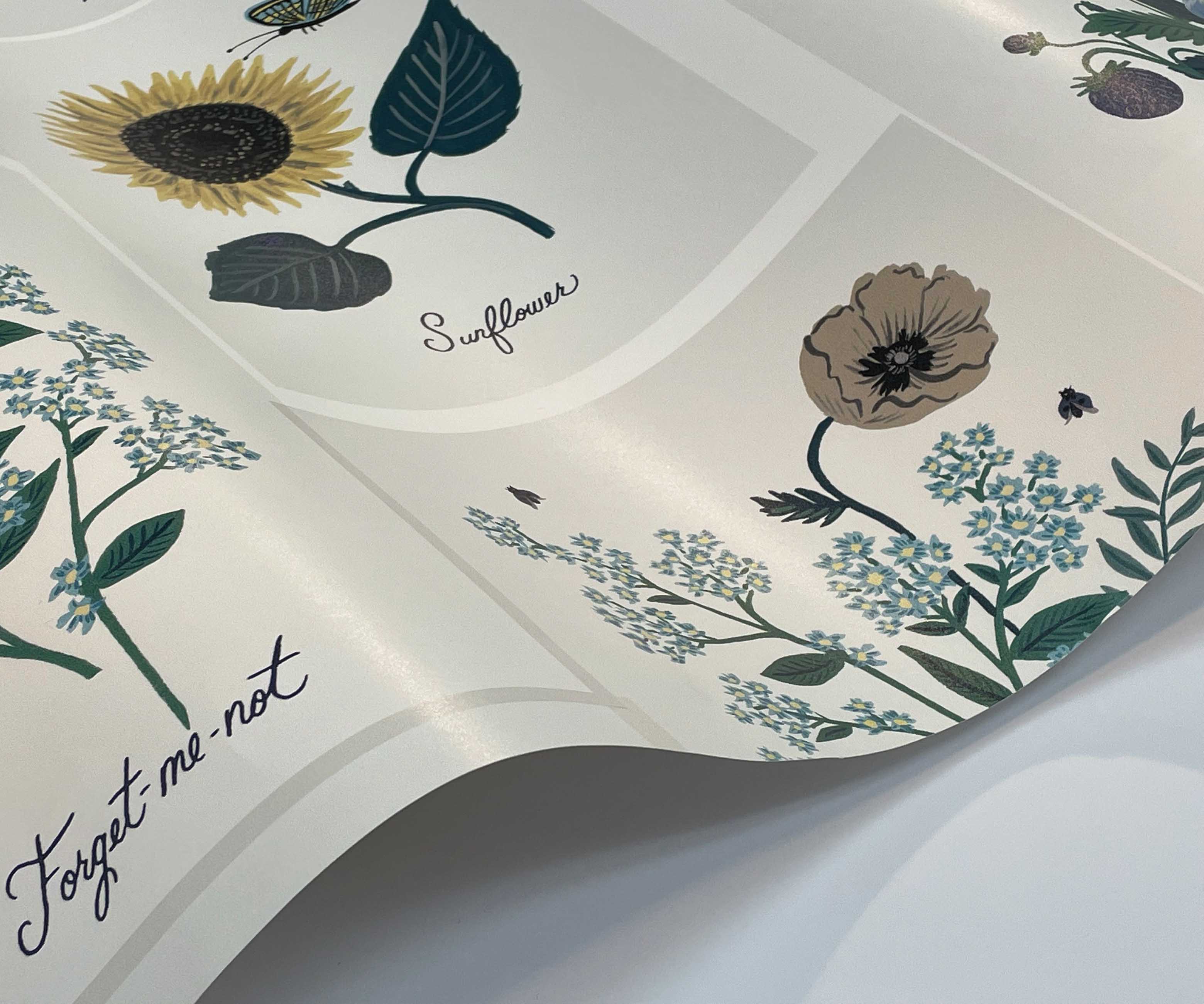 Botanical Prints Wallpaper Sample - Indigo - Image 2