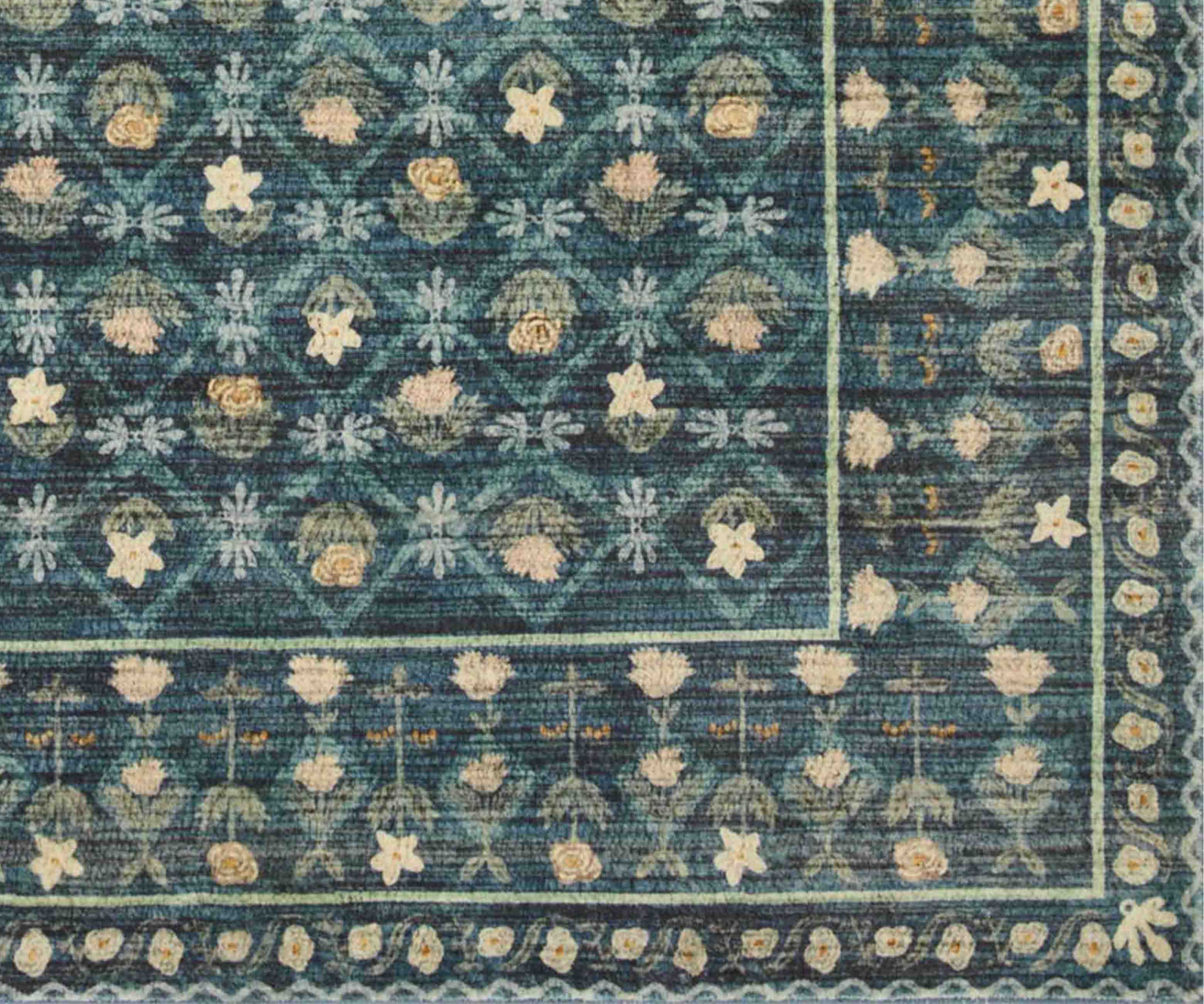 Eden Lattice Power Loomed Rug - Indigo - Image 3