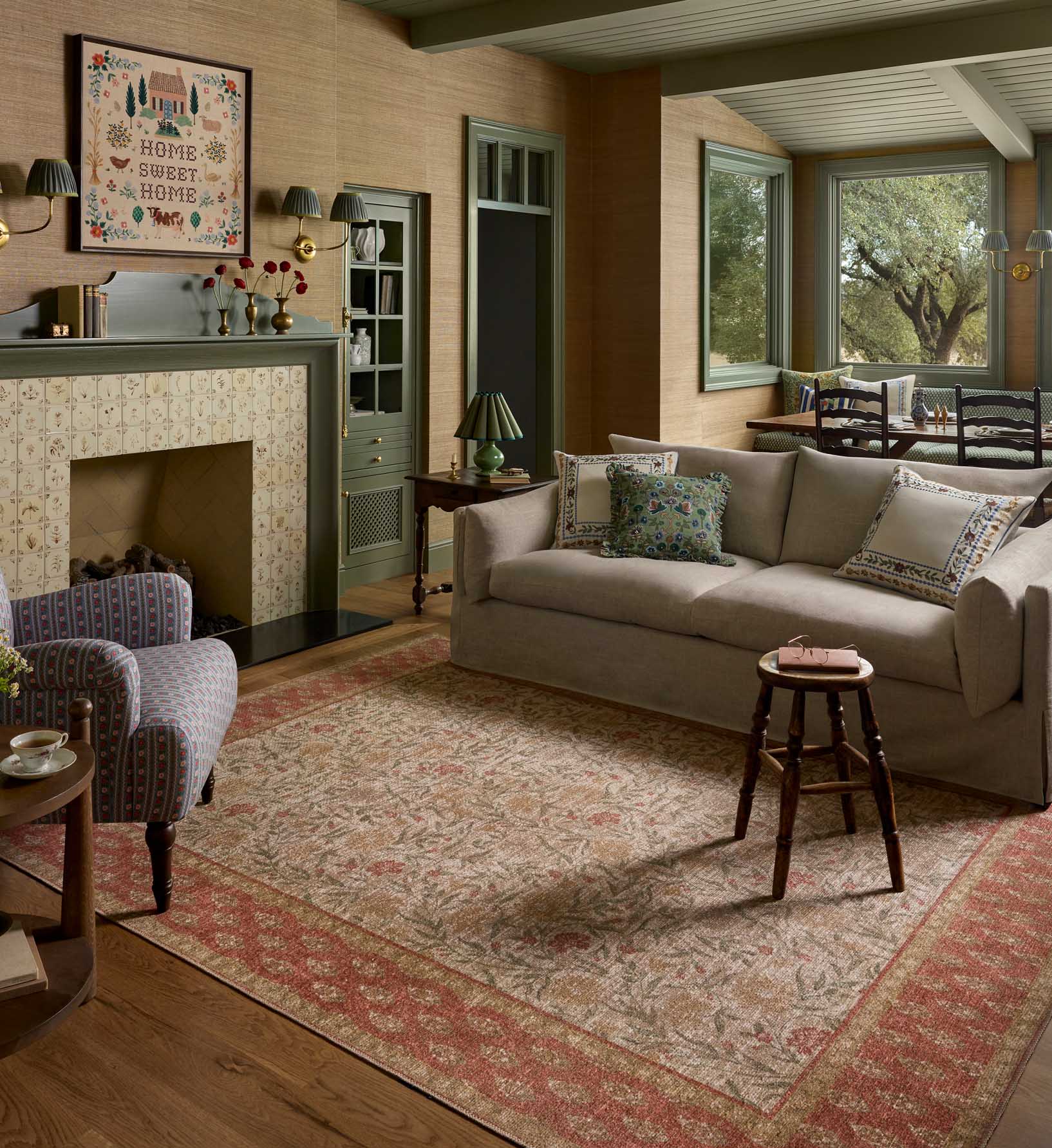 Edinburgh Aster Power Loomed Rug - Ivory & Spice - Image 2