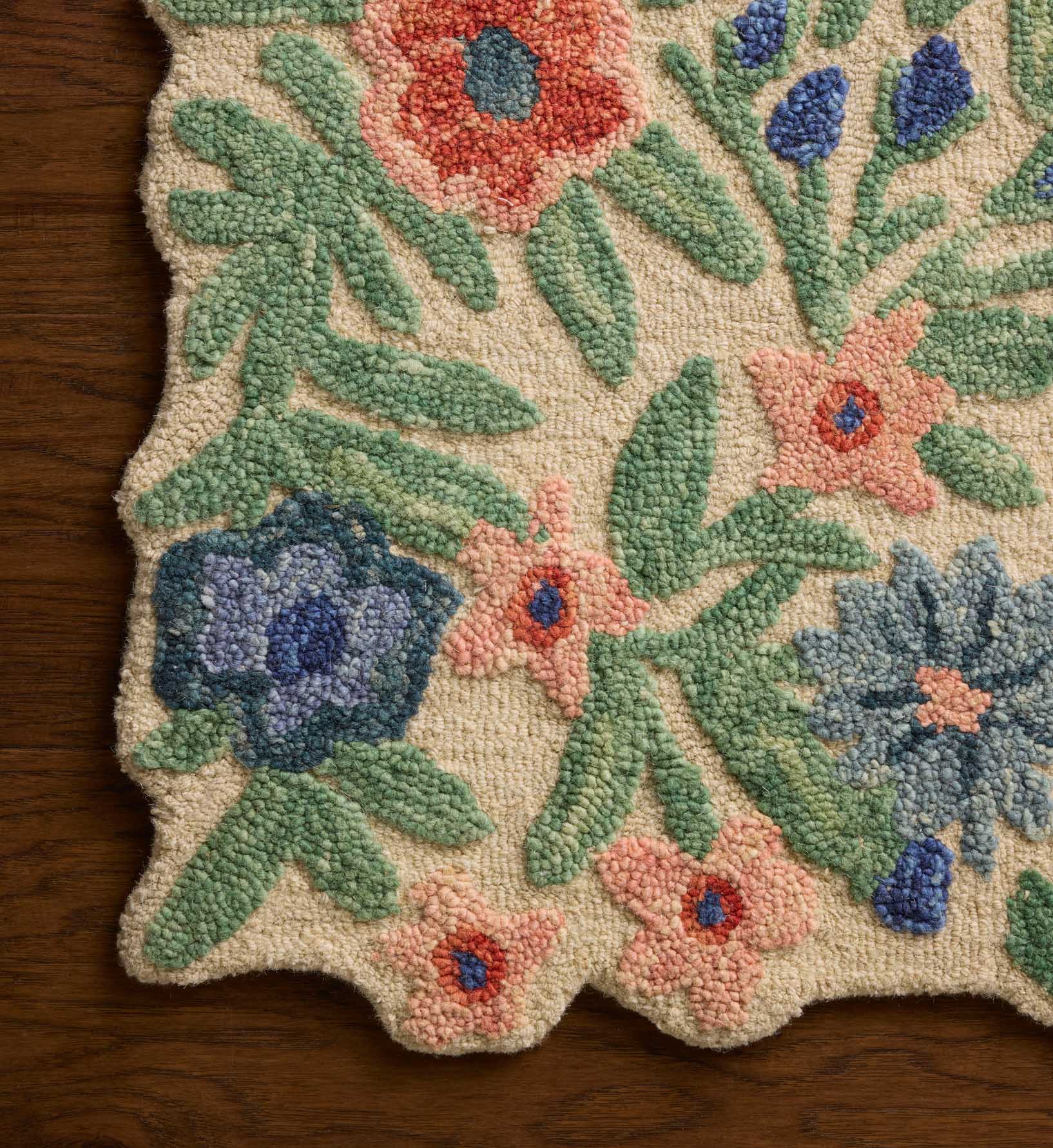 Edith Wool Hooked Rug - Ivory - Image 2