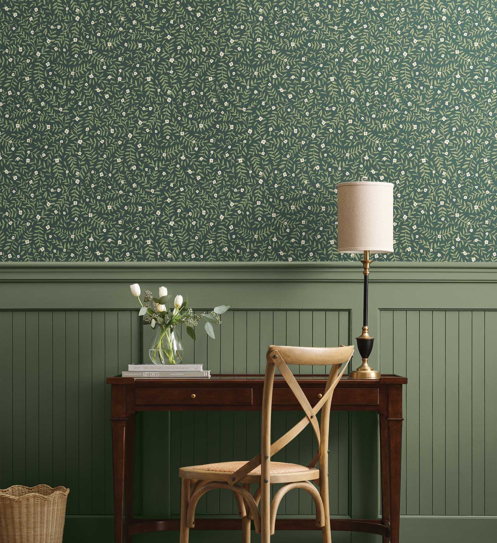 Elodie Peel & Stick Wallpaper - Emerald - Image 2