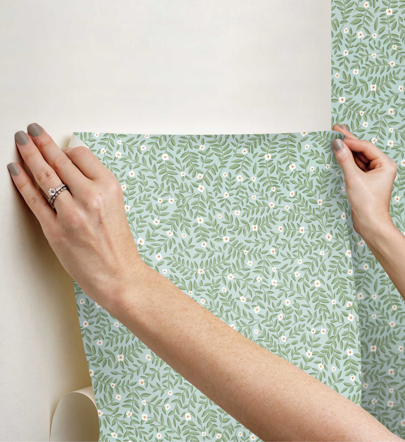 Elodie Peel & Stick Wallpaper - Light Blue - Image 3