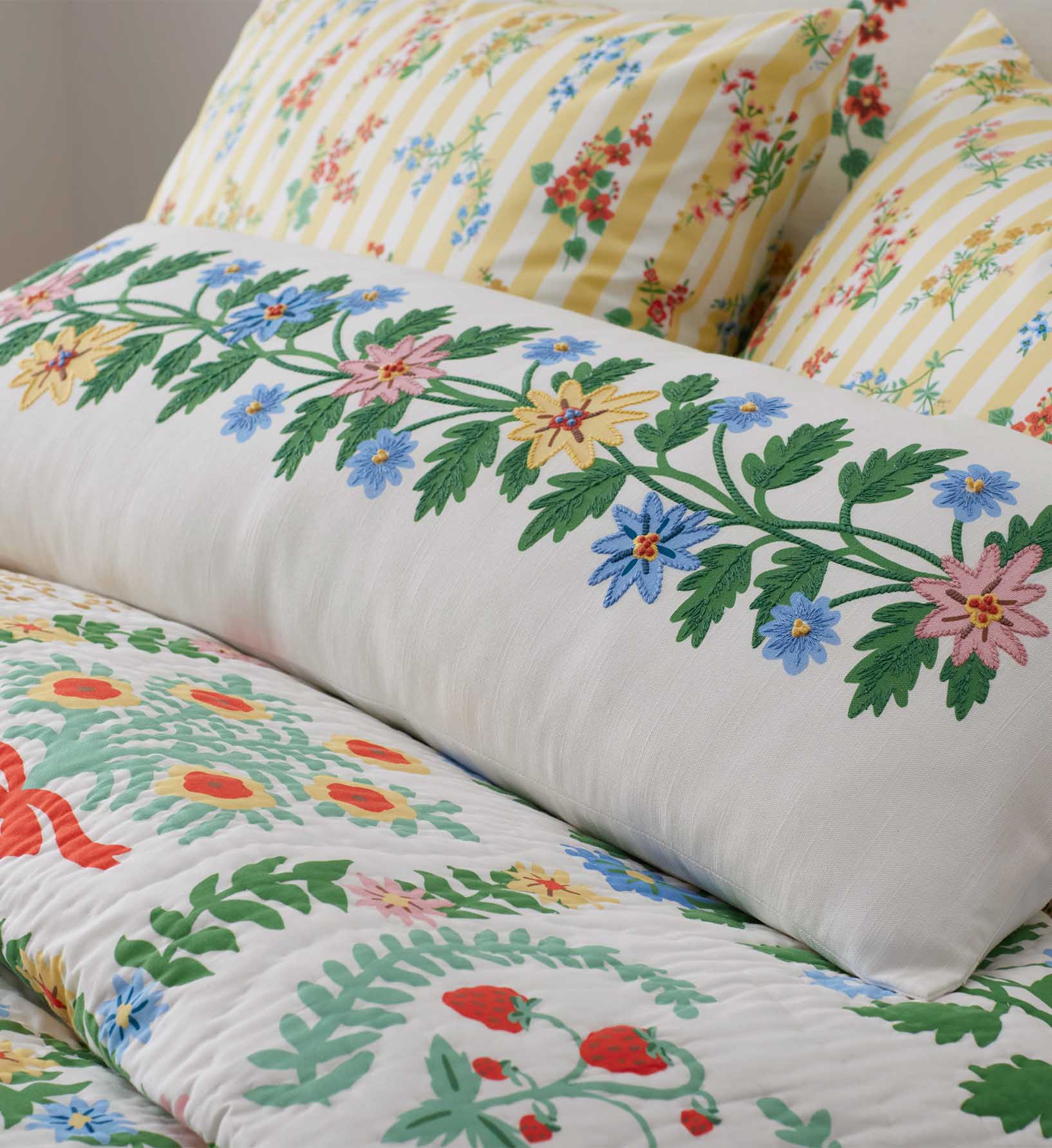 Embroidered Lumbar Pillow Cover - Helena - Image 2