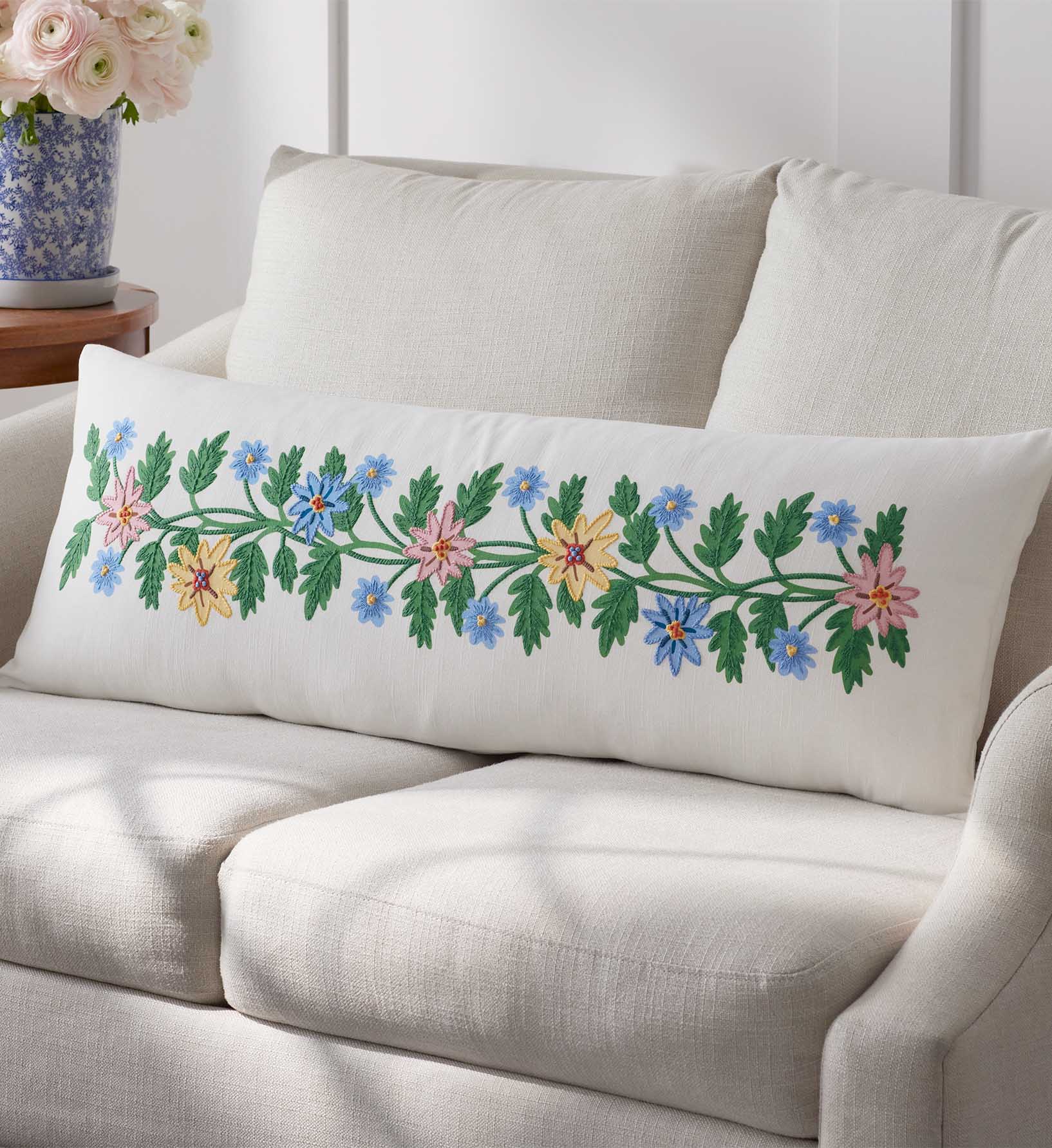Embroidered Lumbar Pillow Cover - Helena - Image 4