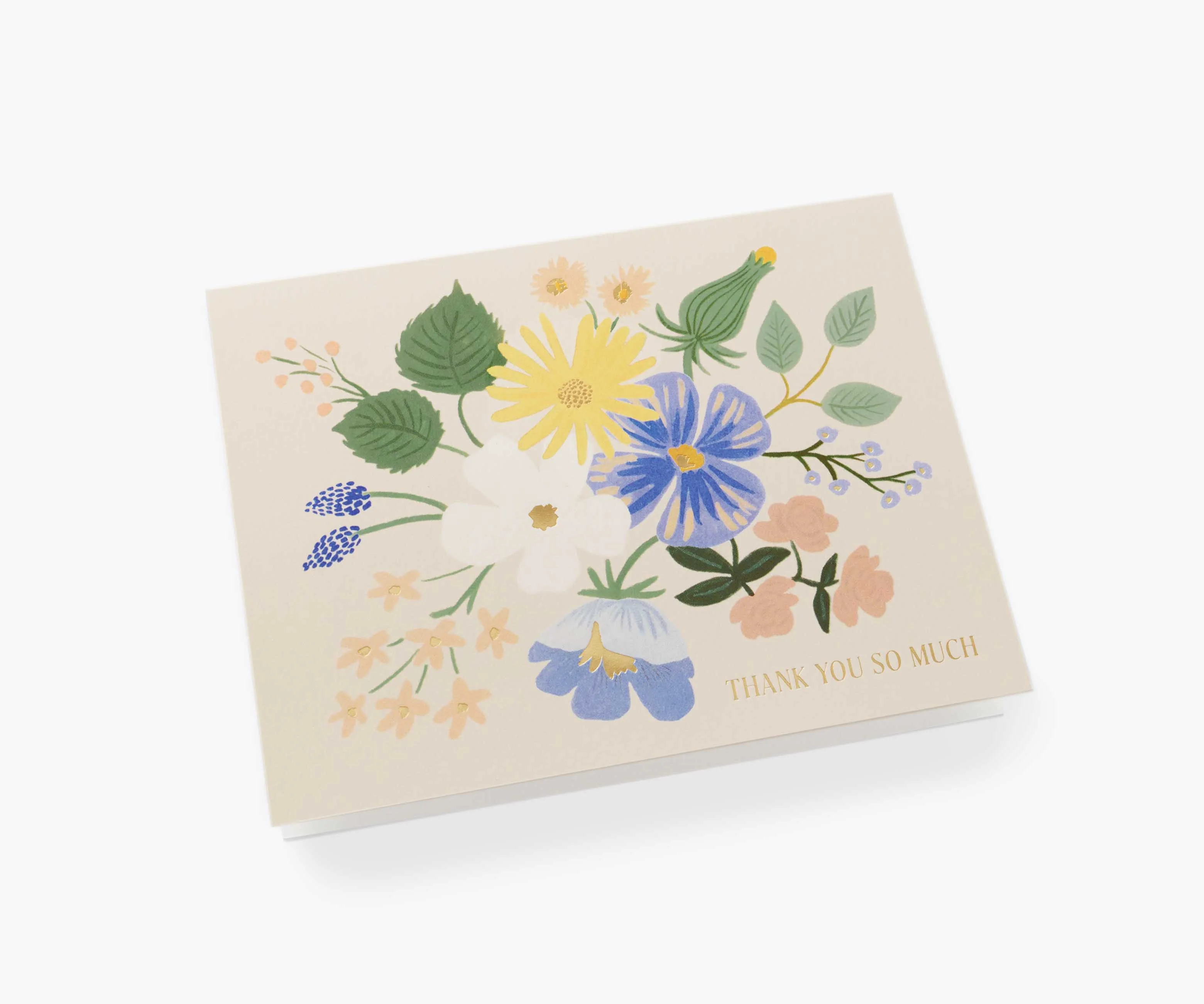 Garden Party Blue Thank You Card - Single Card - Image 2