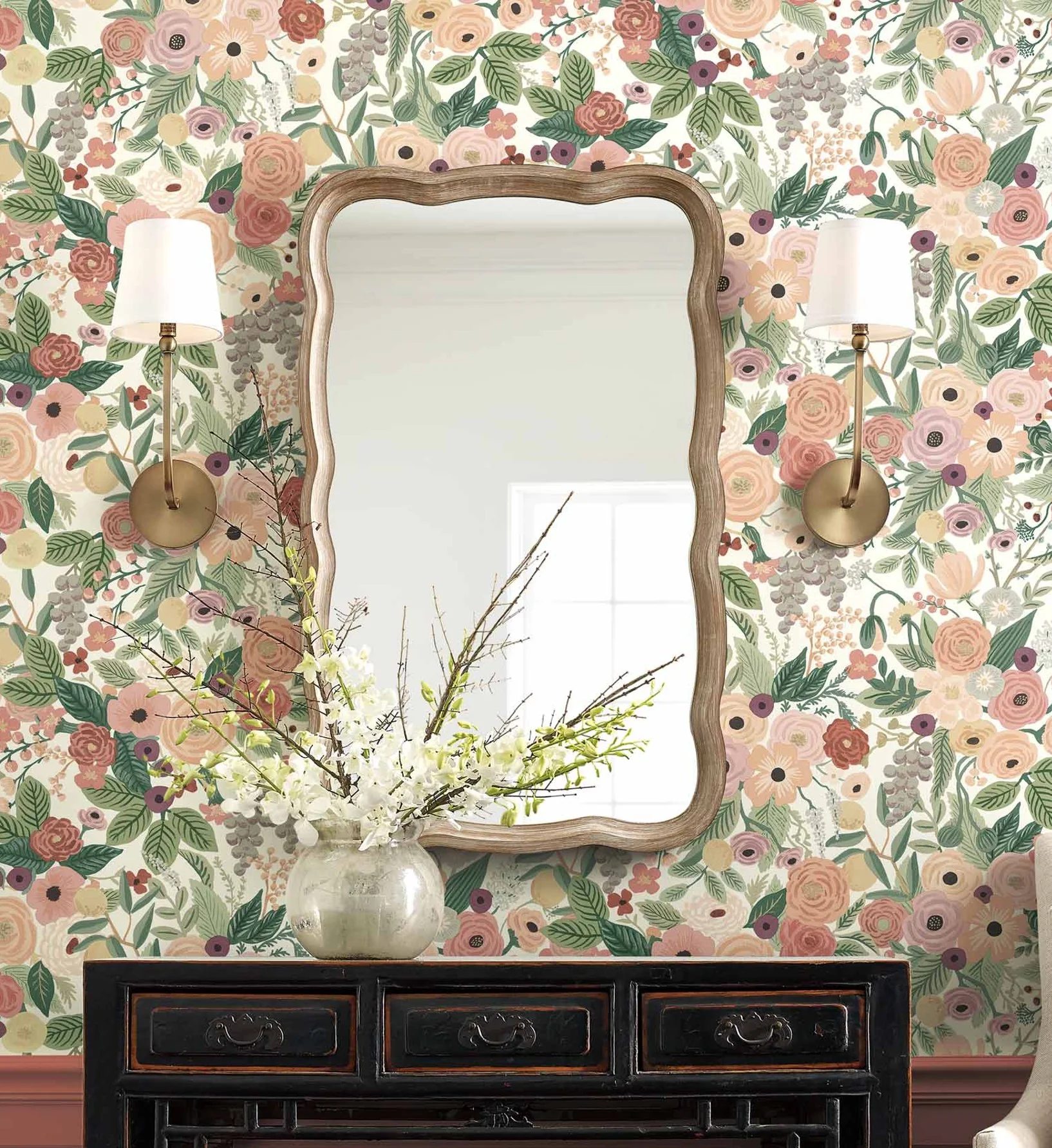 Garden Party Wallpaper - Burgundy Multi - Image 2