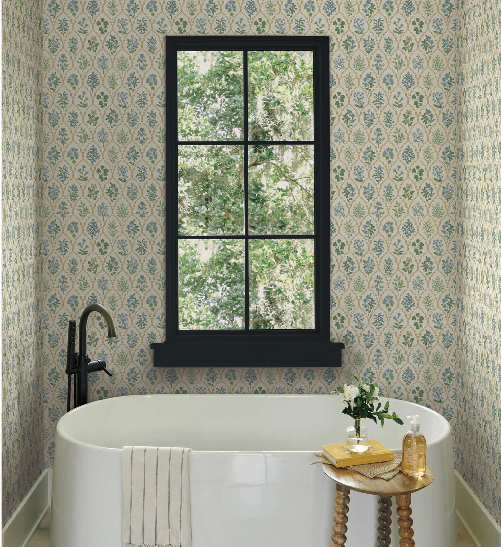 Hawthorne Wallpaper - Blue & Green - Image 2