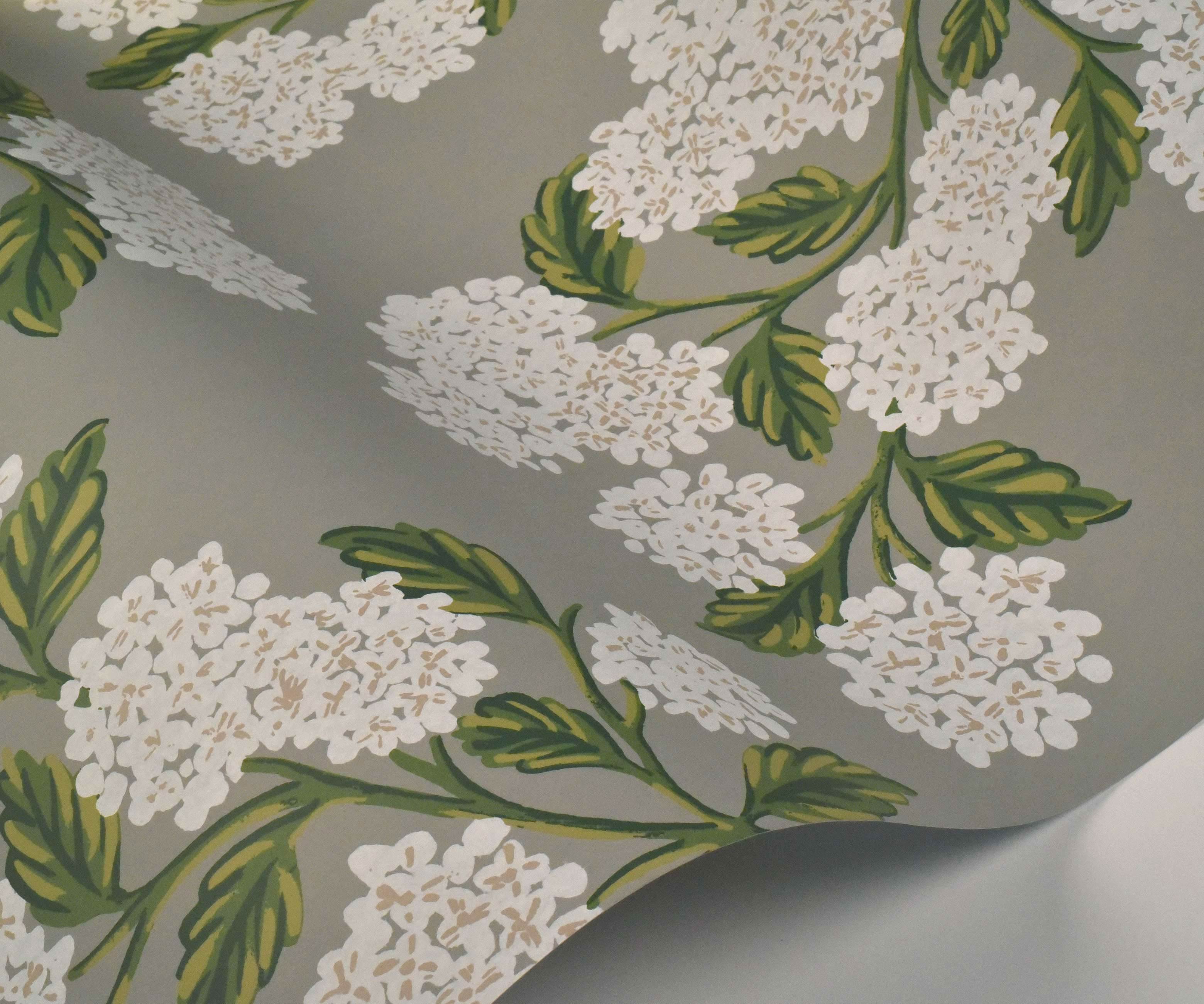Hydrangea Wallpaper - Grey - Image 4