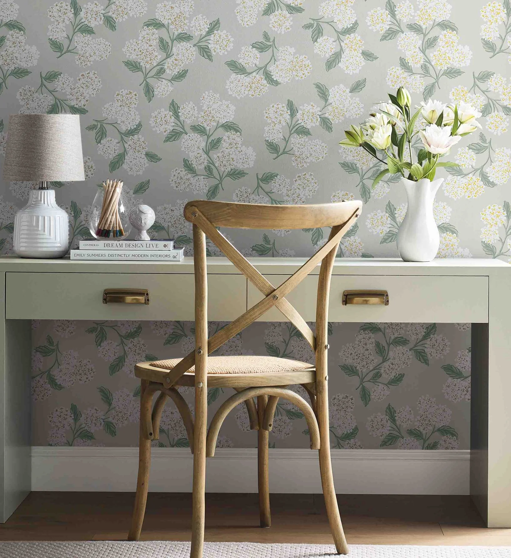 Hydrangea Wallpaper - Linen - Image 2