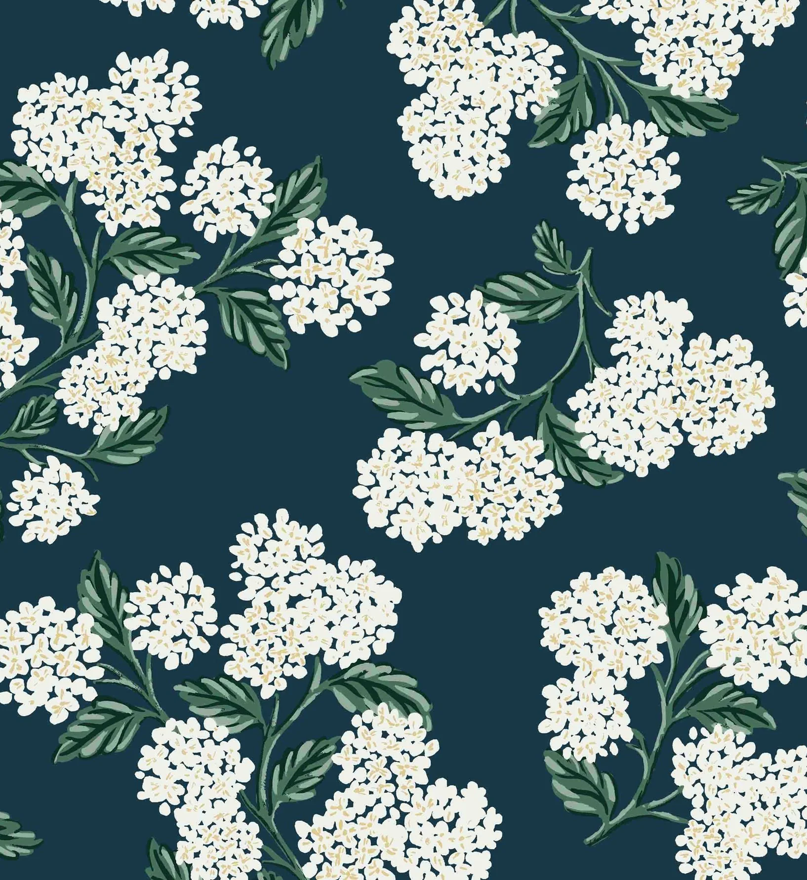 Hydrangea Wallpaper - Teal - Image 4