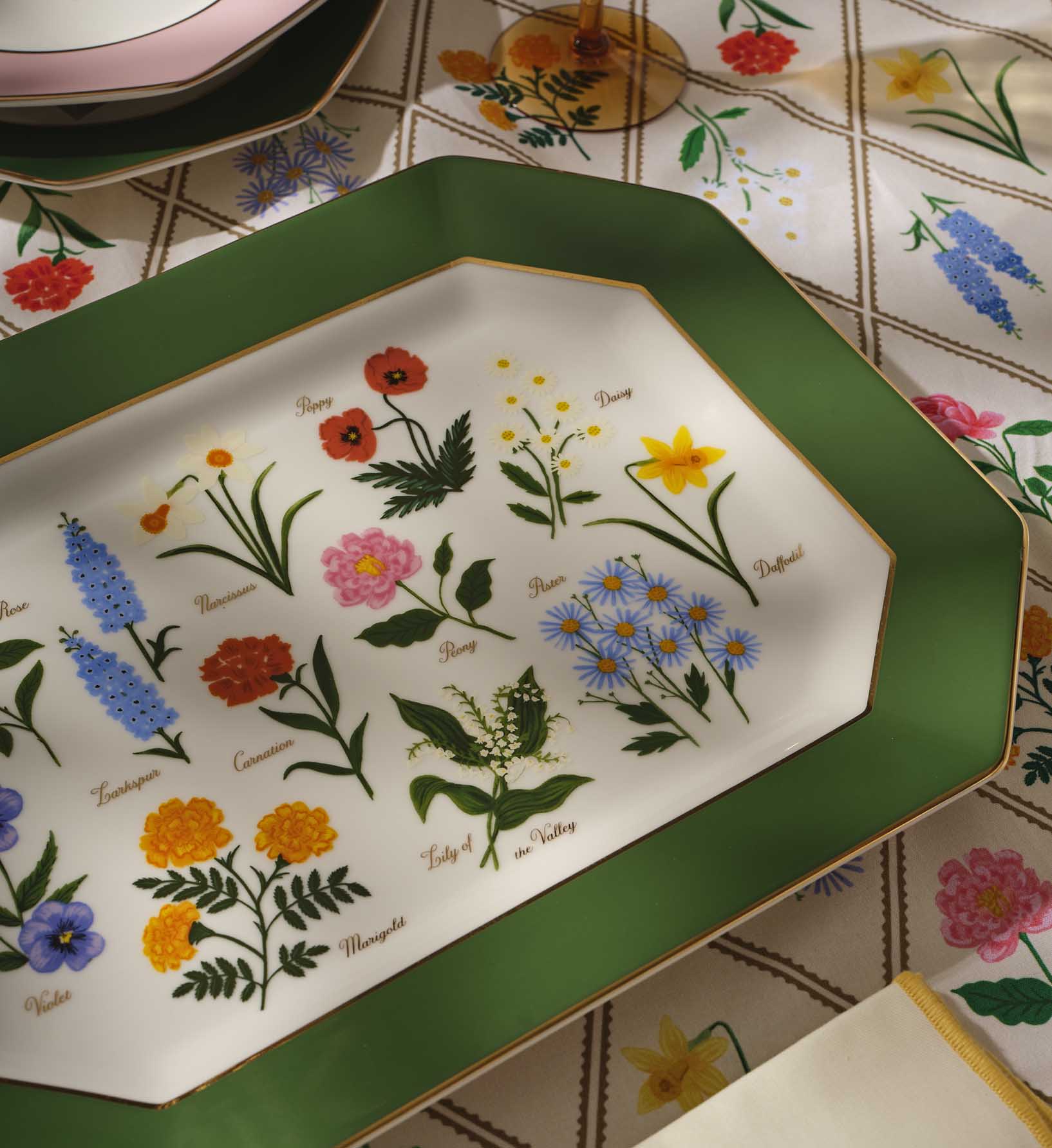 Large Porcelain Serving Platter - Garden Study - Image 2