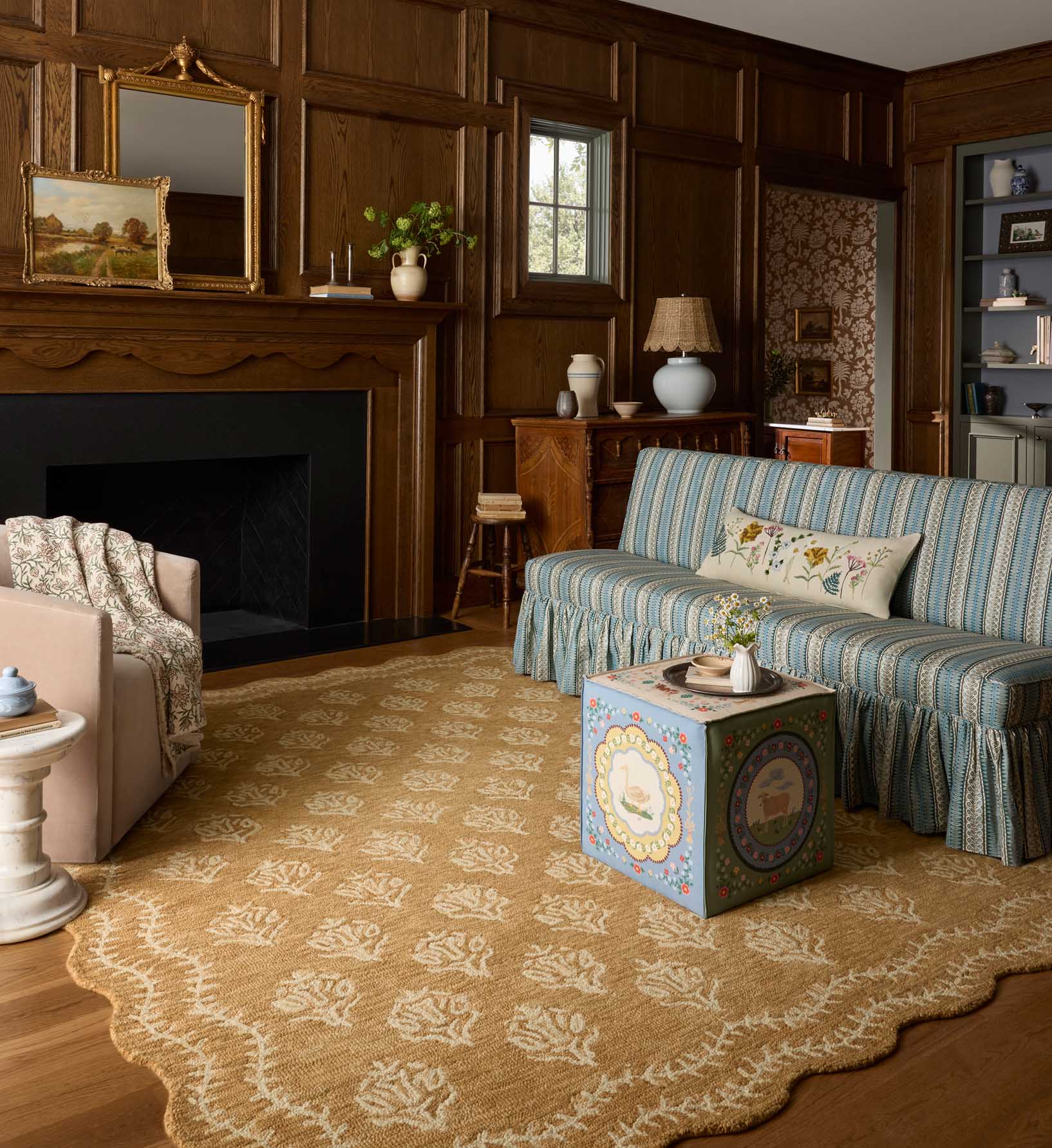 Lisette Wool Hooked Rug - Wheat & Ivory - Image 2