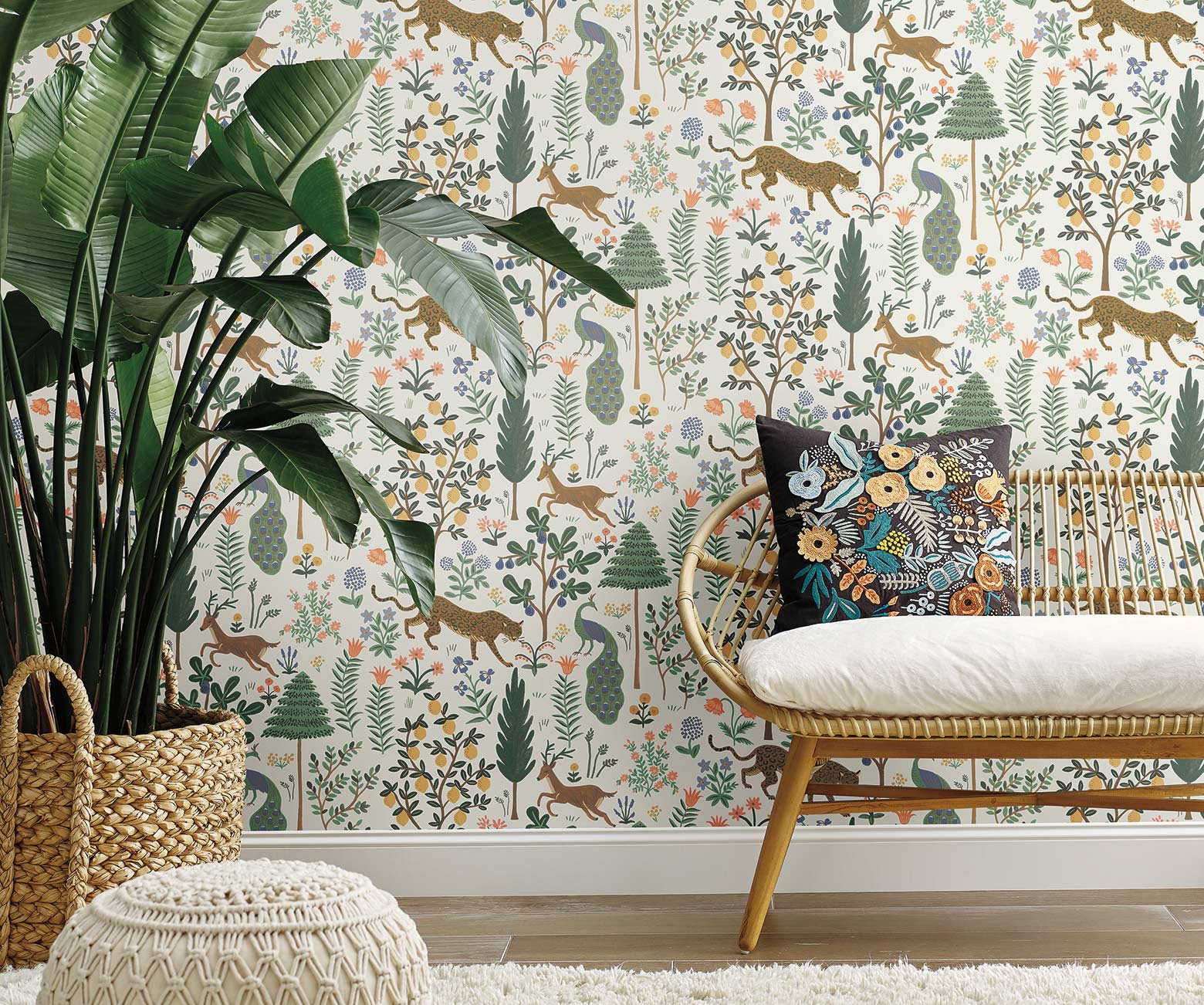 Menagerie Peel & Stick Wallpaper Sample - Cream - Image 2