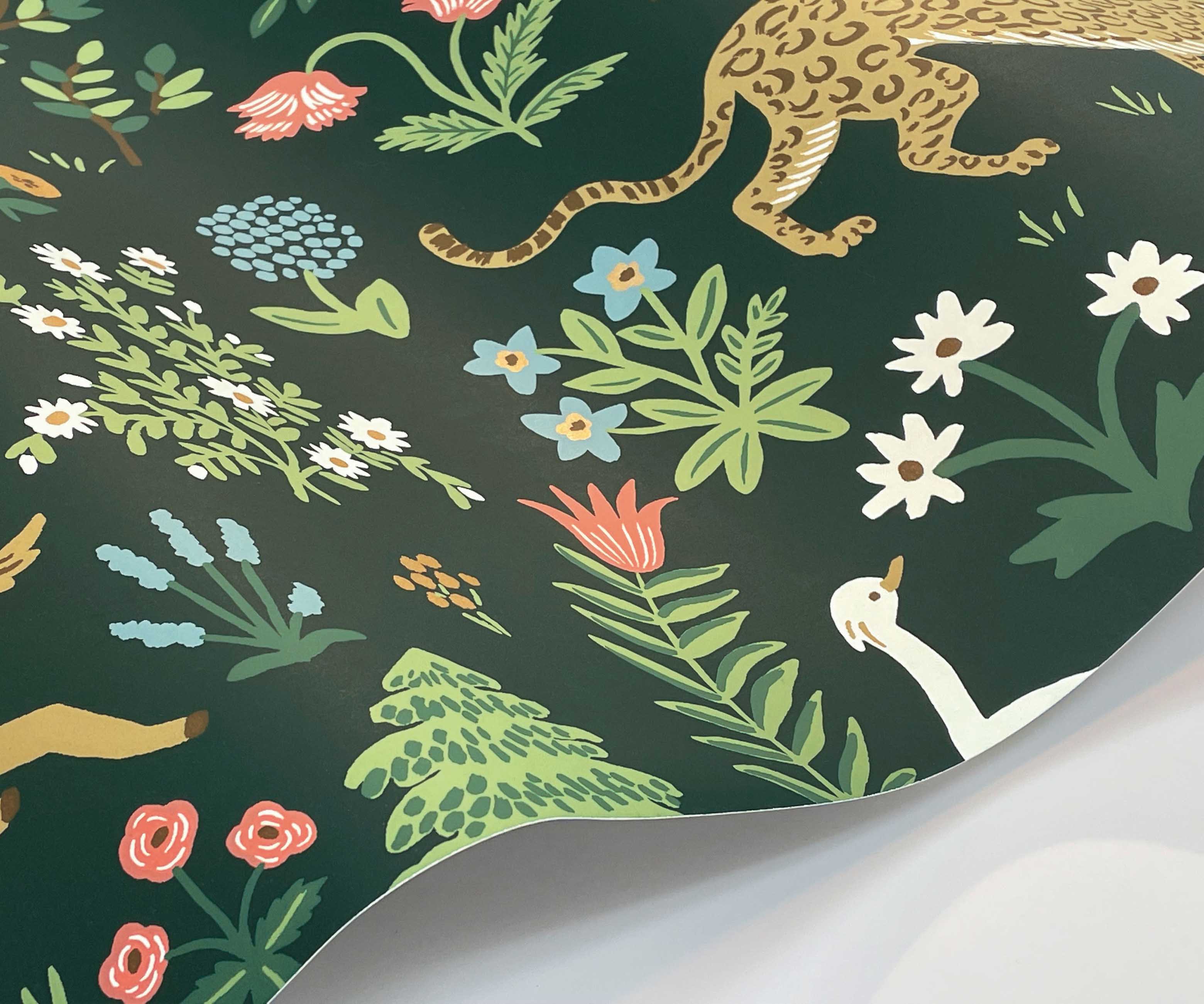 Menagerie Wallpaper Sample - Emerald - Image 2