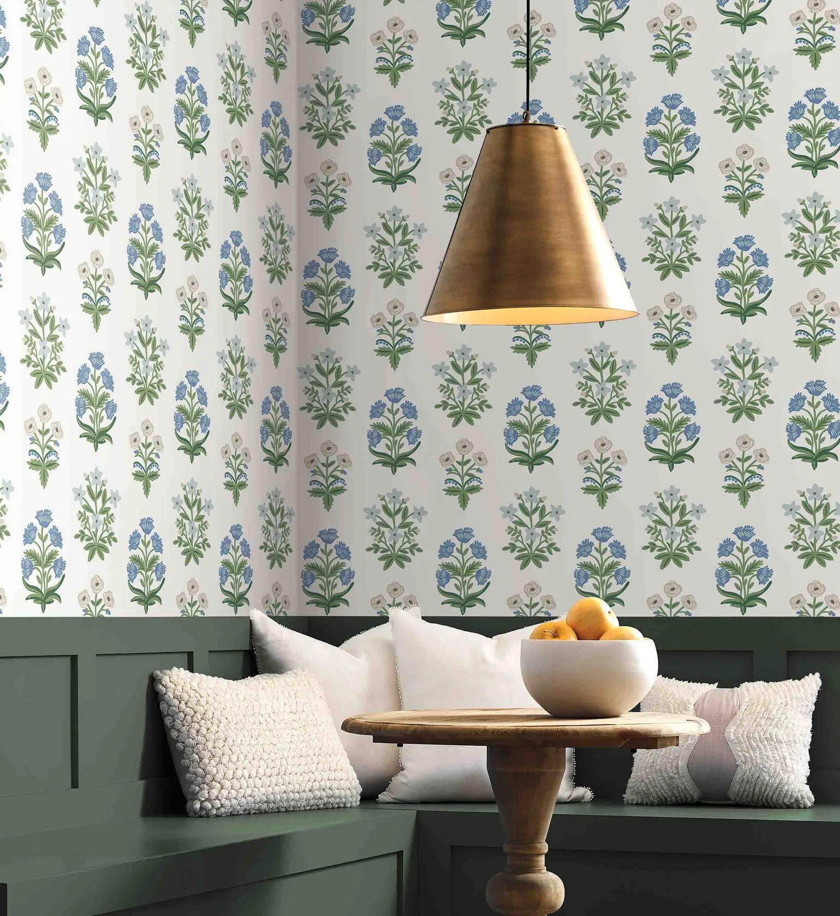 Mughal Rose Wallpaper - Indigo - Image 2