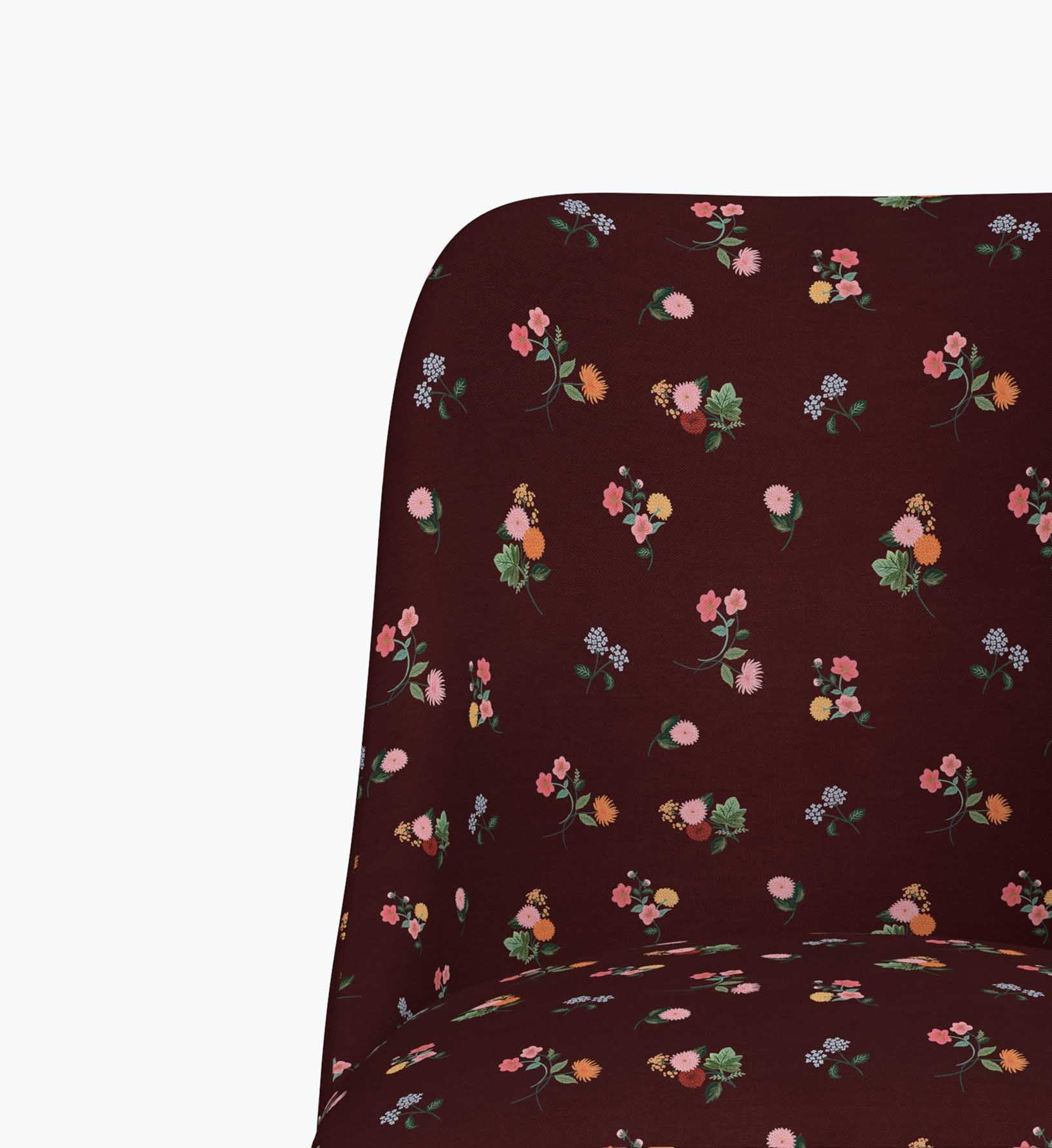 Oxford Desk Chair - Ditsy Dahlia Burgundy - Image 3