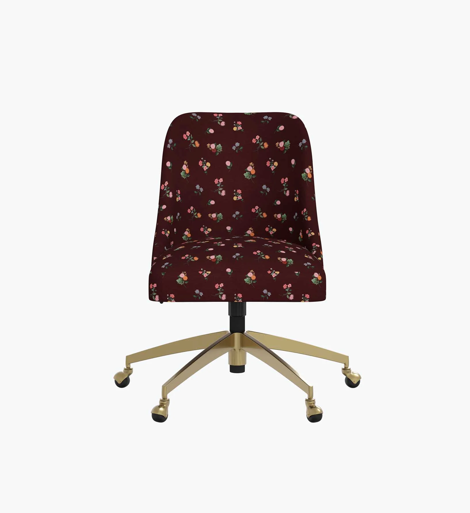 Oxford Desk Chair - Ditsy Dahlia Burgundy - Image 4
