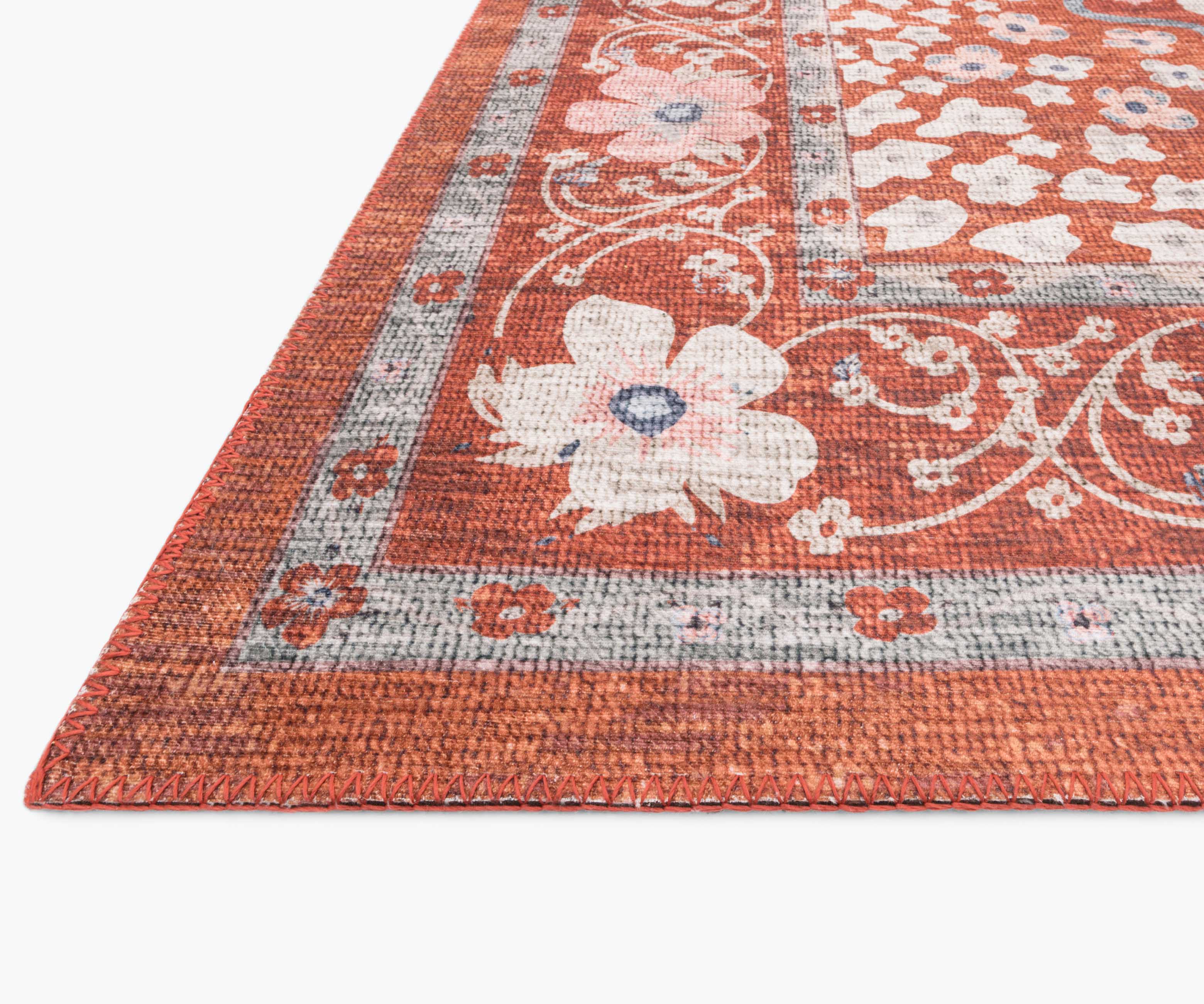 Palais Meadow Printed Rug - Crimson - Image 4