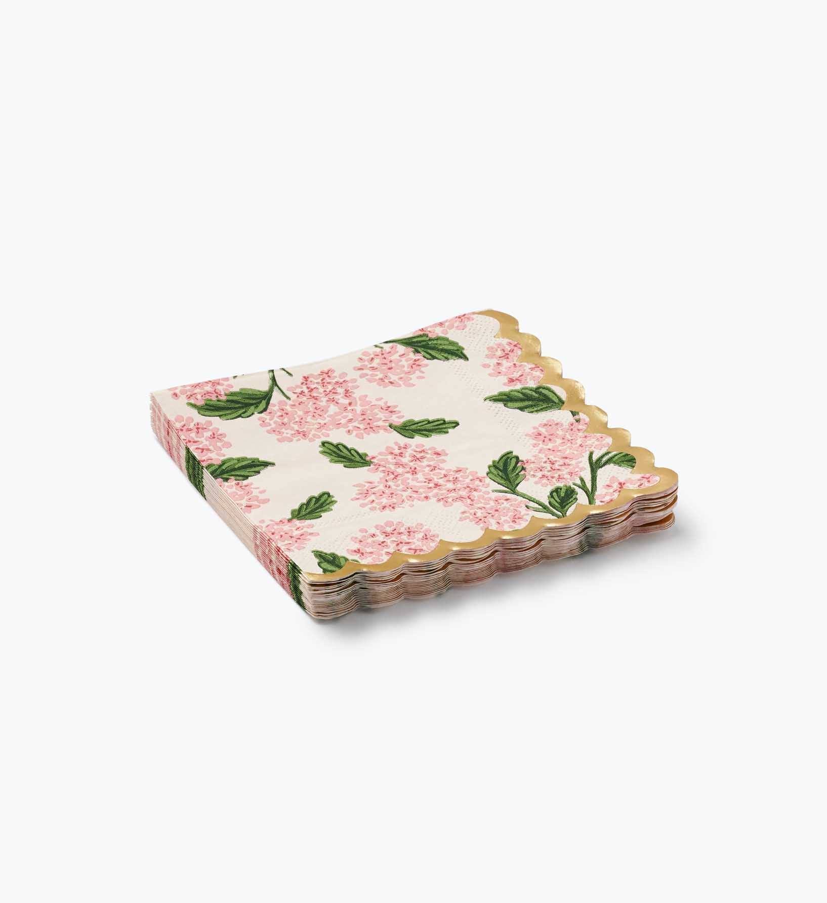 Paper Cocktail Napkins - Pink Hydrangea - Image 3