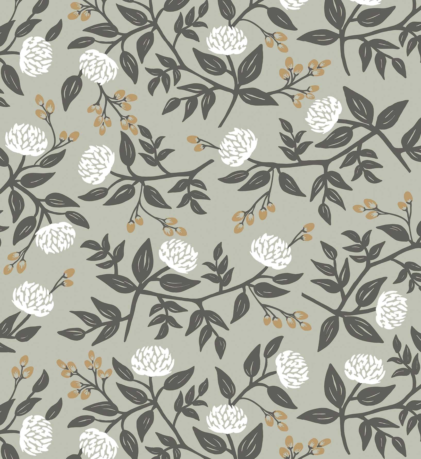 Peonies Peel & Stick Wallpaper - Smoke - Image 4