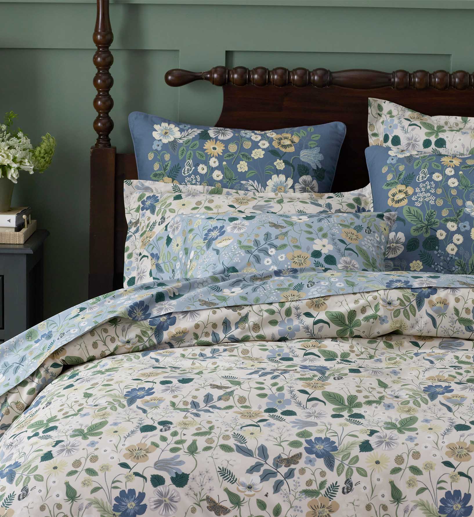 Percale Flat Sheet - Strawberry Fields Slate - Image 3
