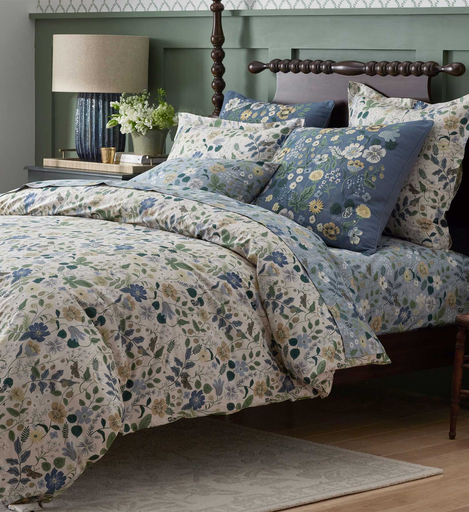Percale Flat Sheet - Strawberry Fields Slate - Image 4