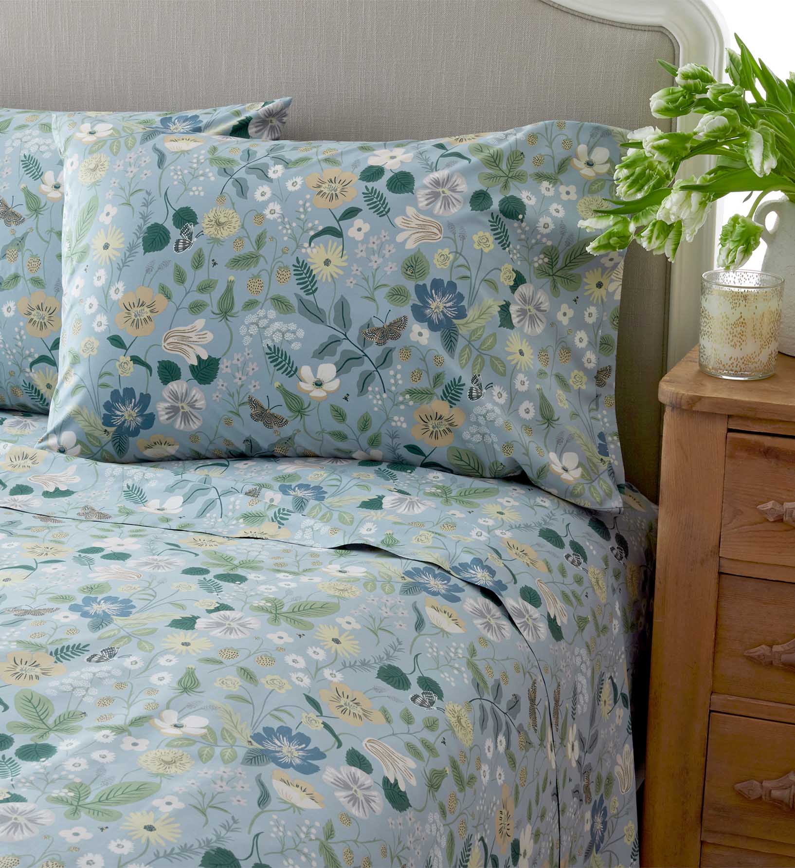 Percale Sheet Set - Strawberry Fields Slate - Image 2