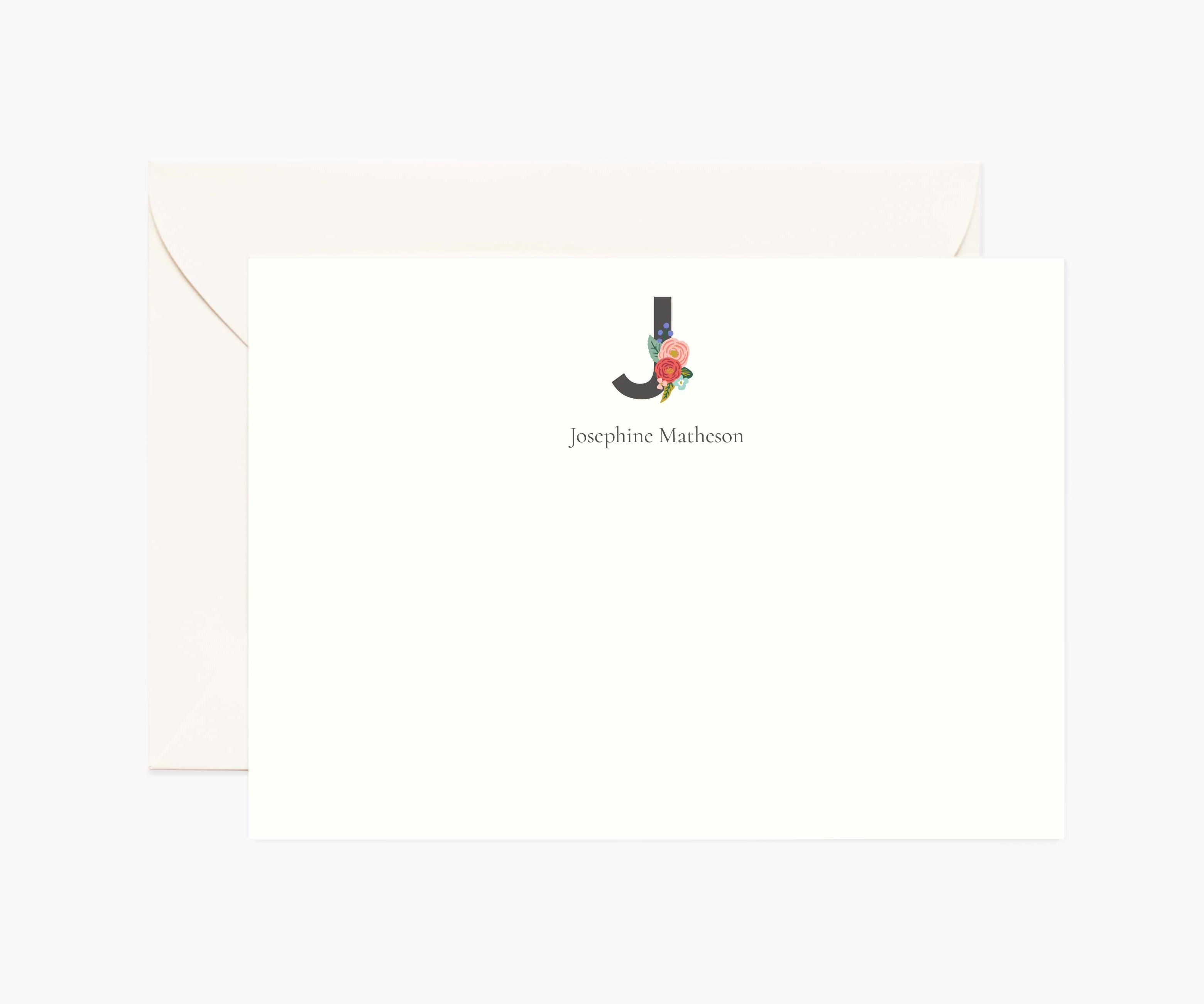 Monogram Personalized Stationery - J
