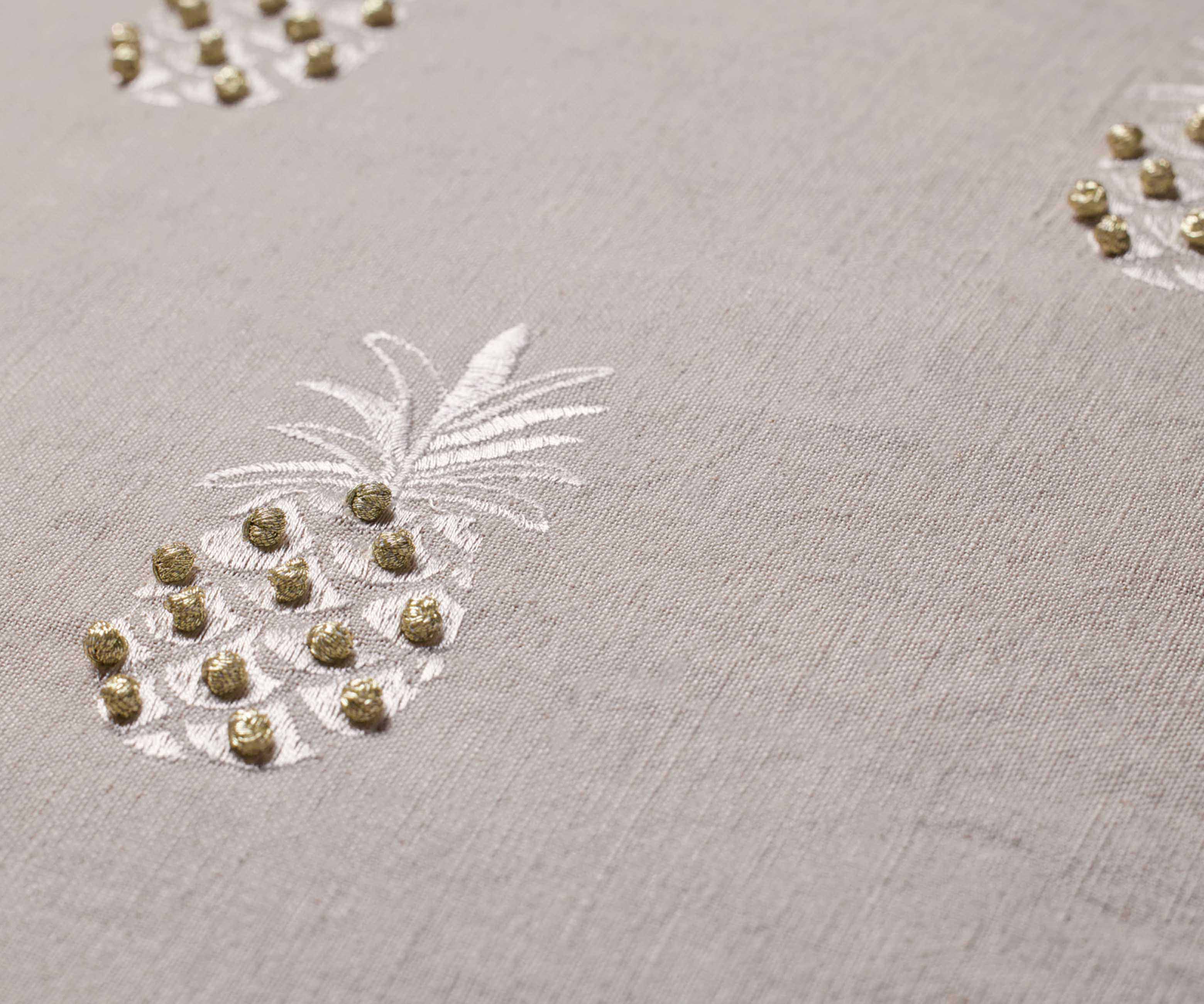 Pineapple Embroidered Pillow - Khaki - Image 2