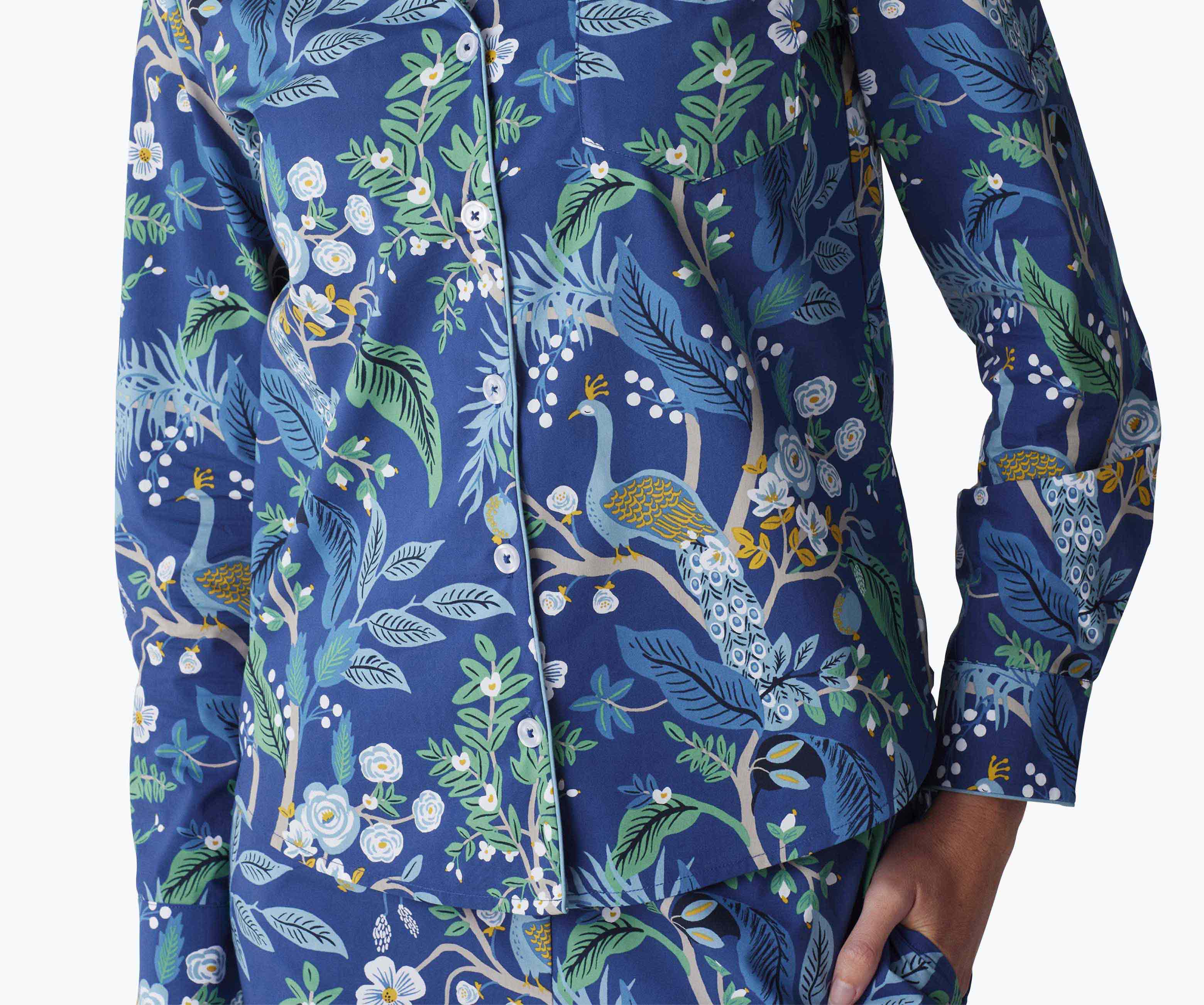 Poplin Button Front Long Set - Peacock - Image 4