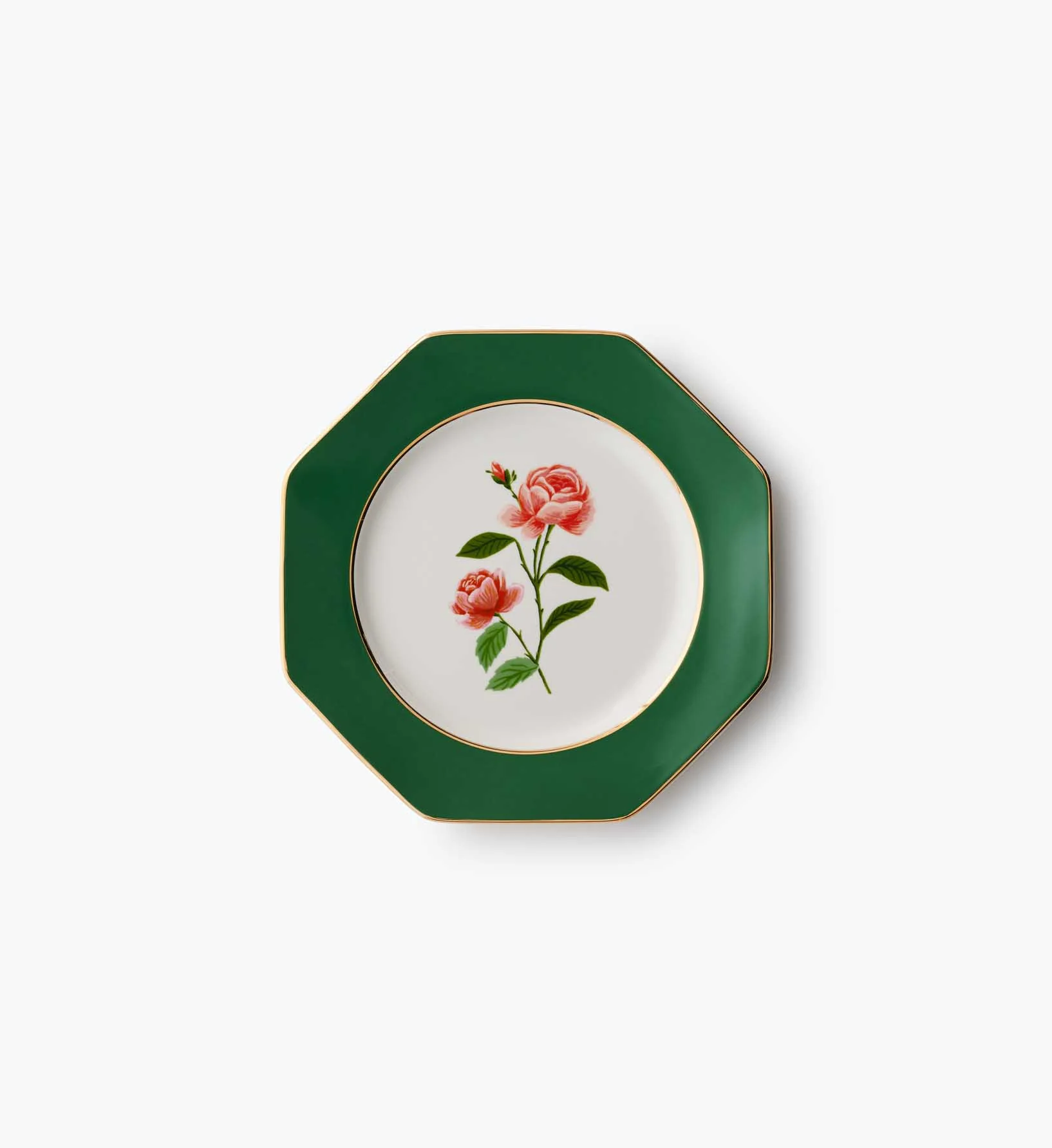 Porcelain Dessert Plate Set - Roses - Image 12