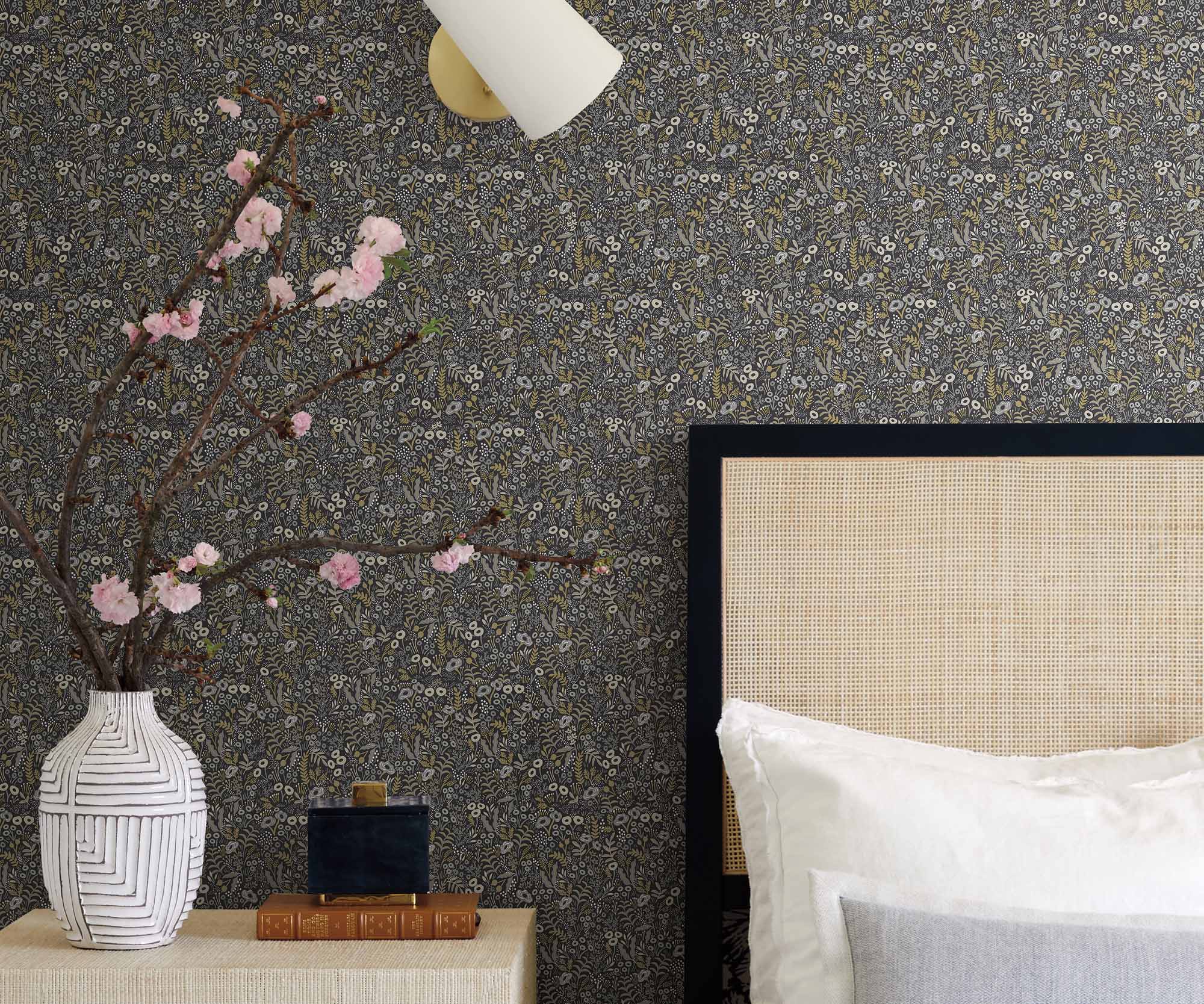 Tapestry Wallpaper Sample - Black Linen - Image 3