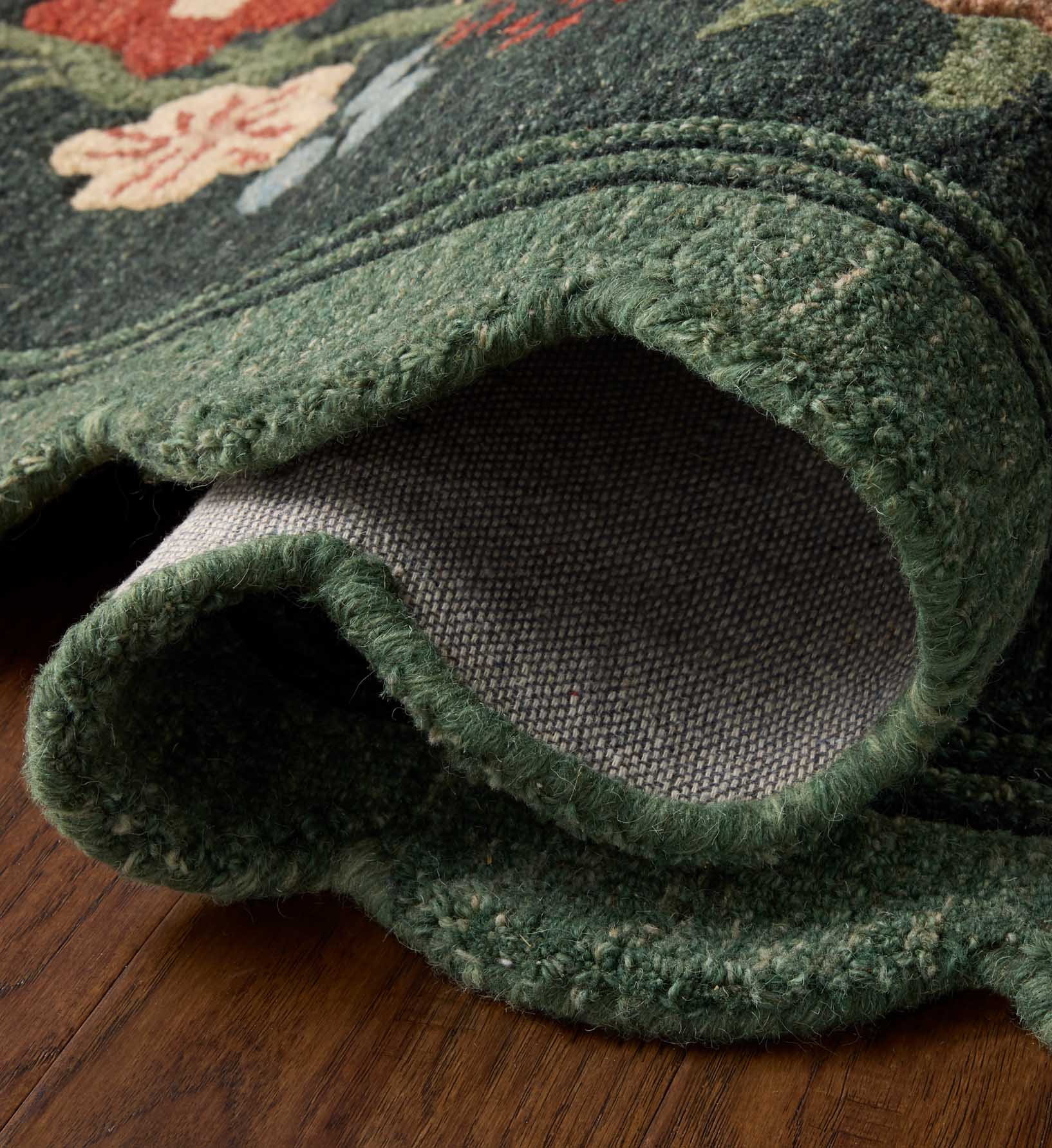 Thistle Wool Hooked Rug - Forest - Image 4