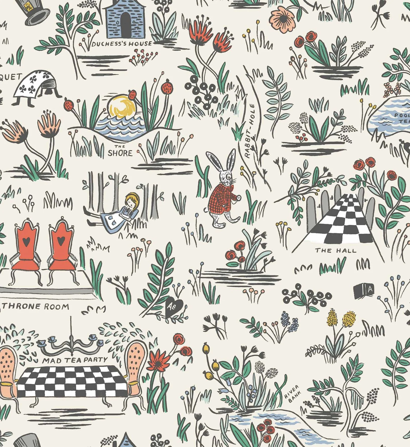 Wonderland Peel & Stick Wallpaper - Cream - Image 3
